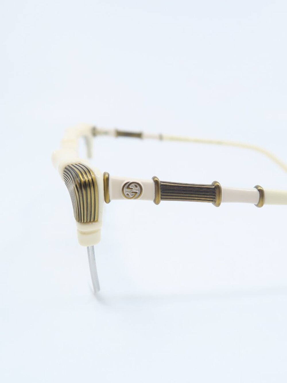 Gucci GG0660O 002 58mm White & Gold Semi Rimless Women's New Eyeglasses Frames. - Picture 4 of 7